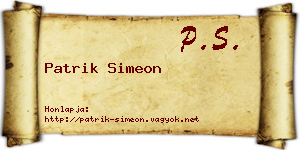 Patrik Simeon névjegykártya